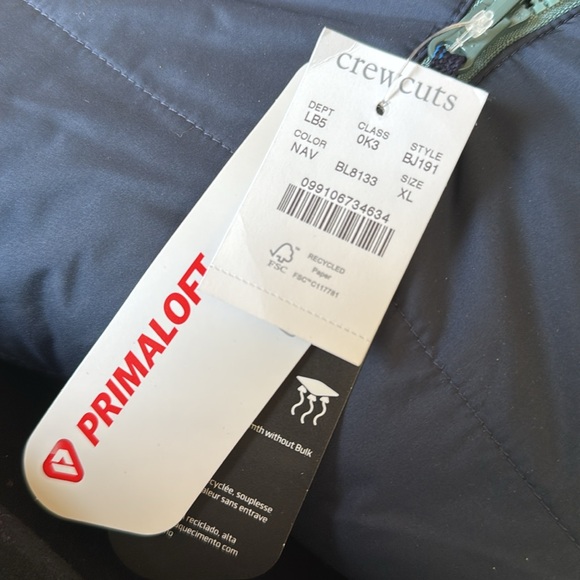 NWOT J. Crew boys reversible Sherpa puffer jacket with Primaloft. - Picture 8 of 10